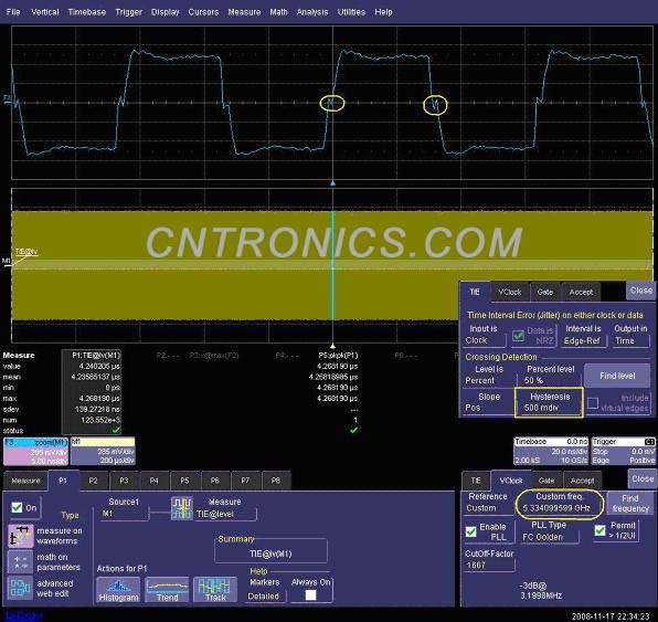 圖三 使用TIE的缺省設(shè)置，Hysteresis值為500mdiv 