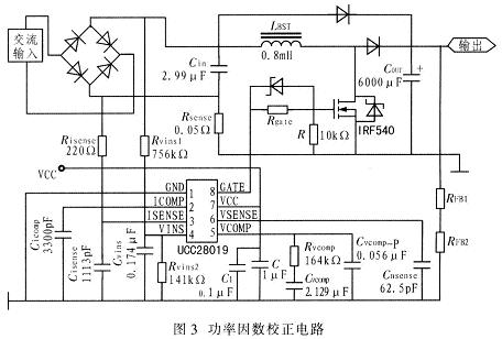 圖3為采用UCC28019設計的功率因數(shù)校正電路