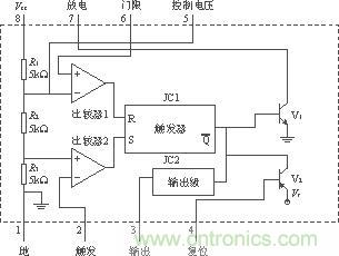 555集成時基電路的基本框圖