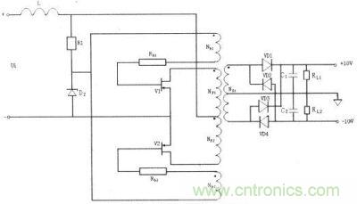 二次電源實際的工作電路圖