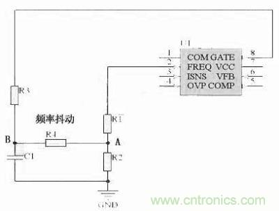 對于采用單顆鏡像電阻設定頻率，比如IR1150