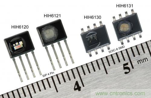 圖2：霍尼韋爾HumidIcon數(shù)字式溫濕度傳感器在單一小型封裝內(nèi)集成兩大功能，能在2.3Vdc低電壓下運(yùn)行