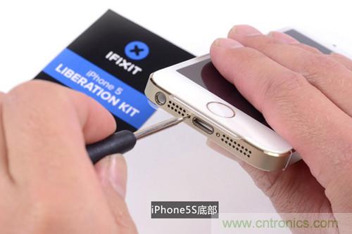 土豪金iPhone 5S拆解：內(nèi)部結(jié)構(gòu)升級(jí)，維修難度增加