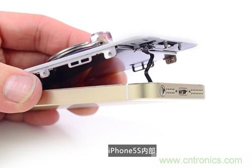 土豪金iPhone 5S拆解：內(nèi)部結(jié)構(gòu)升級(jí)，維修難度增加