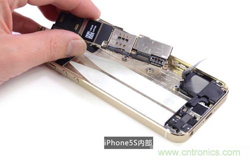 土豪金iPhone 5S拆解：內(nèi)部結(jié)構(gòu)升級(jí)，維修難度增加