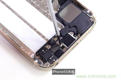 土豪金iPhone 5S拆解：內(nèi)部結(jié)構(gòu)升級(jí)，維修難度增加