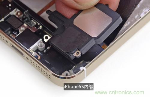 土豪金iPhone 5S拆解：內(nèi)部結(jié)構(gòu)升級(jí)，維修難度增加