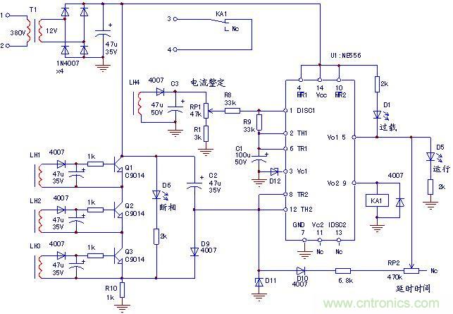 經(jīng)典的電動機保護器電路分析實例