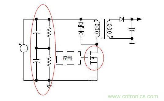 反激轉(zhuǎn)換器中的串聯(lián)大電容電路及單顆1，000VMOSFET