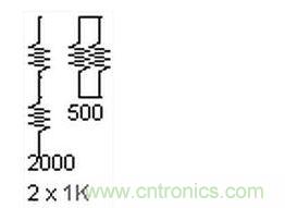 兩個電阻，兩種組合。這個很簡單。