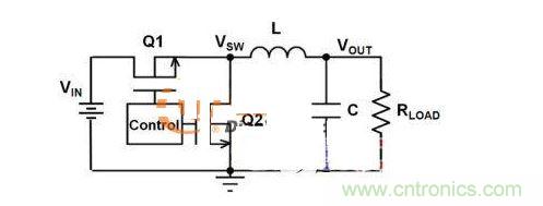 同步降壓轉(zhuǎn)換器電路圖。