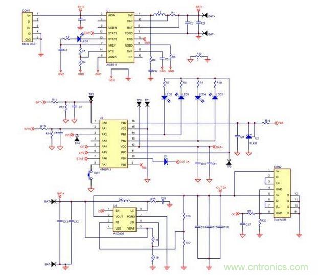 移動(dòng)電源電路。