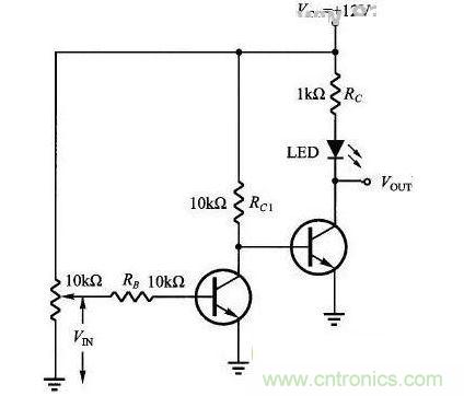 改良三極管開(kāi)關(guān)電路-達(dá)林頓電路圖