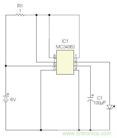 圖1：閃光燈標(biāo)電路圖。