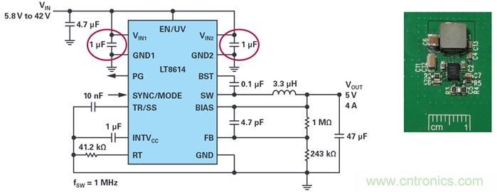 是否可以將低EMI電源安裝到擁擠的電路板上？