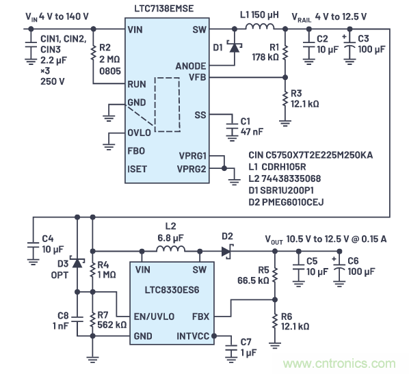 在源電壓5 V至140 V的電氣系統(tǒng)中，如何維持偏置電壓呢？