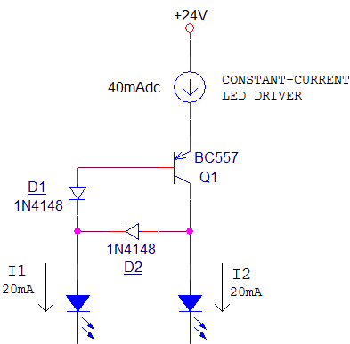 由電流源／鏡子驅(qū)動(dòng)的 LED 燈串